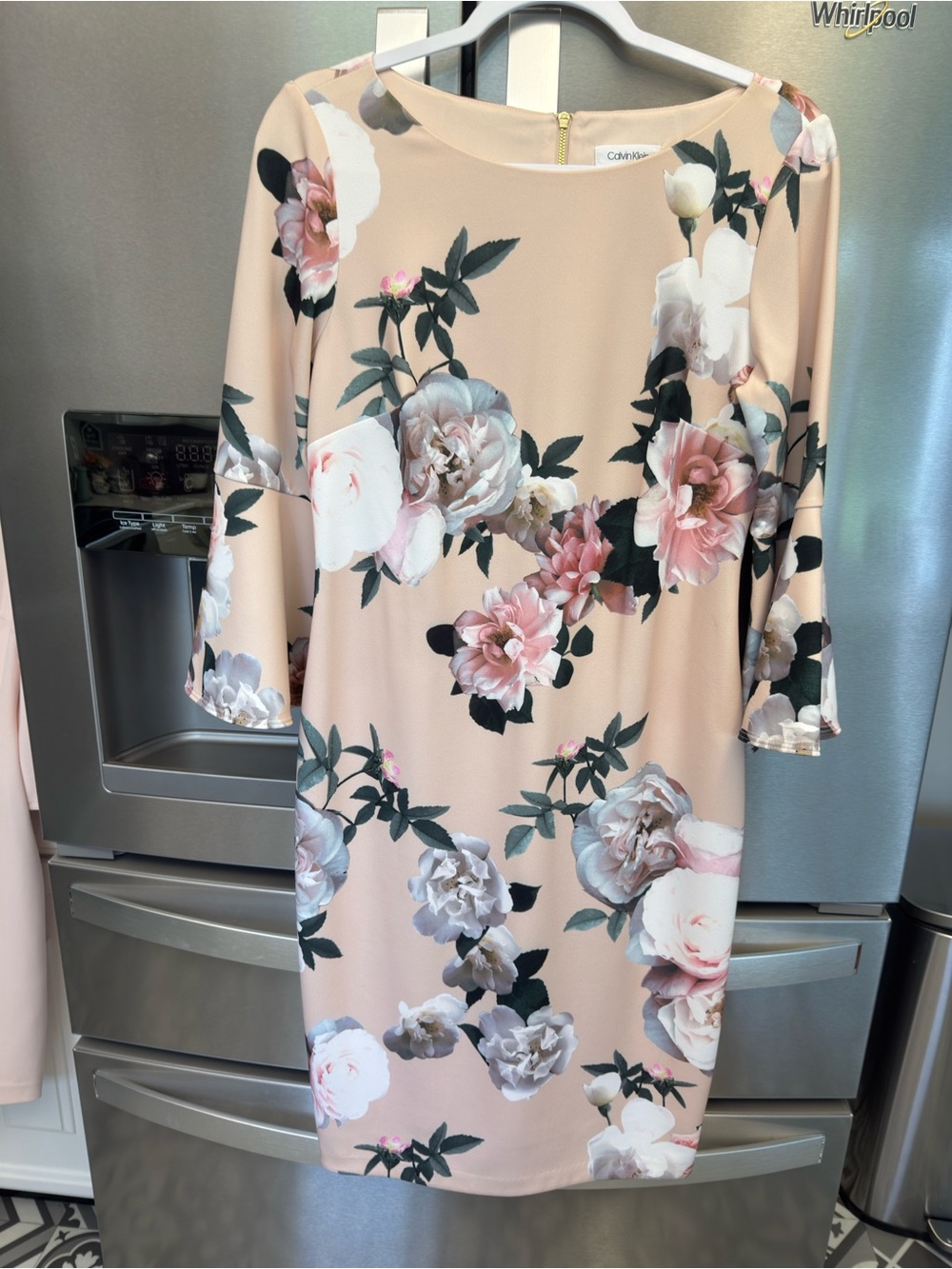 Calvin Klein Blush Pink Floral Midi Dress